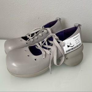 Grape platform lace up shoes